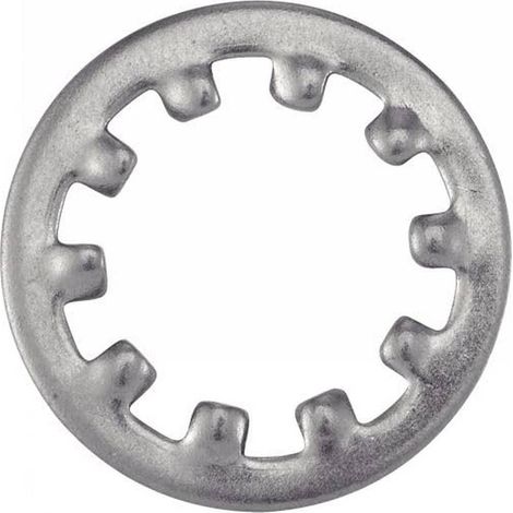 100 Rondelles à Dents Intérieures 10 mm - DIN 6797 J - UNI 8841 - Inox A2 - D-Work