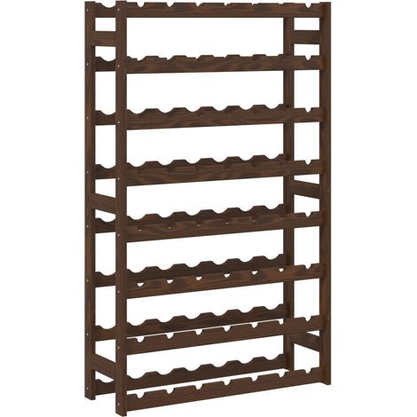 Wine Rack for 56 Bottles Brown Solid Wood Pine vidaXL