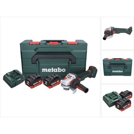 Metabo WVB 18 LTX BL 15-125 Quick Amoladora angular a batería 18 V 125 mm sin escobillas + 2 baterías de 10,0 Ah + cargador + metaBOX (1/5)