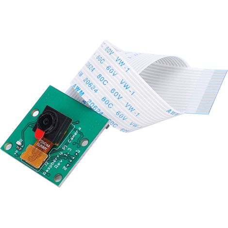 Module caméra vert pour Raspberry Pi 4 3B 5 millions de pixels, câble de 15 cm HBVRPI1508G V11 (1/5)