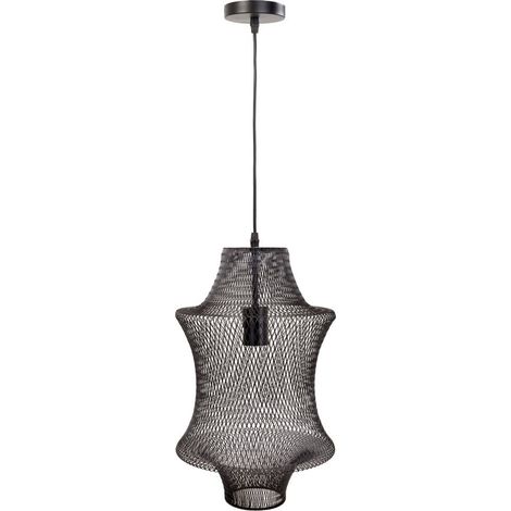 Lámpara de techo de metal negra 29x29x40/120