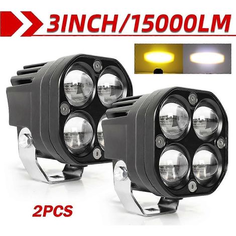 Projecteurs de travail LED CO LIGHT 3" pour voitures et motos, barres LED antibrouillard 15 000 lm, projecteur DRL, lampes de travail pour 4x4 tout-terrain et quad, 12 V, 2 unités. (1/5)