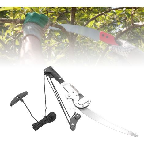 Tête d'élagage robuste pour arbres, tête d'élagage télescopique pour l'élagage des branches, cisaille aérienne de 24 pouces, cueille-fruits, outil d'élagage et de sciage adapté aux perches d'un diamèt (1/5)