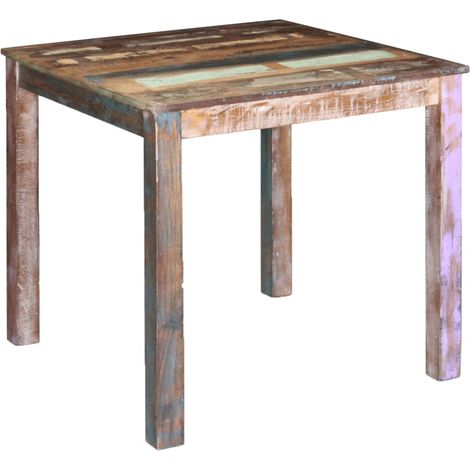 Table de salle à manger en bois massif recyclé, 80 x 82 x 76 cm