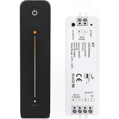 8A 12V 24V 36V PWM LED-Dimmer, 2,4G RF-Funkschalter mit Fernbedienung zur Helligkeitsregelung, 5V-kompatibel, präzise Dimmung (1/5)
