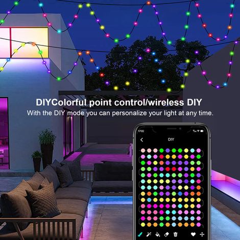 Ortviai Guirlande Lumineuse LED Connectée Bluetooth 5 m – 50 LED RGB Contrôlable via Appli Smartphone (1/4)