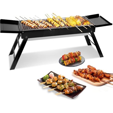 Barbecue Churrasco pliable et portable au charbon de bois – Équipement de cuisine pliable pour pique-niques en extérieur (1/5)