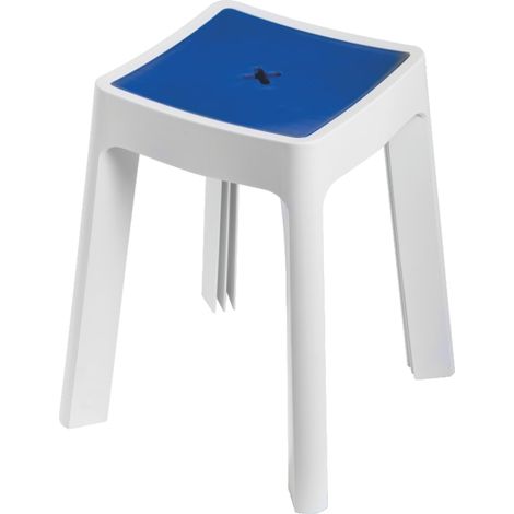 Sgabello da Bagno per Doccia Contenitore in Resina Portaoggetti Keope Metaform - Colore: Blu