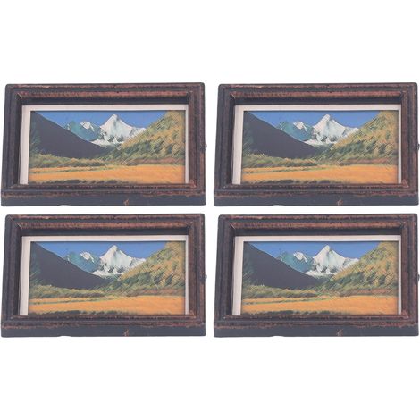 4 cadres photo miniatures pour maison de poupée (échelle 1:12), style peinture à l'huile, type 2. (1/5)