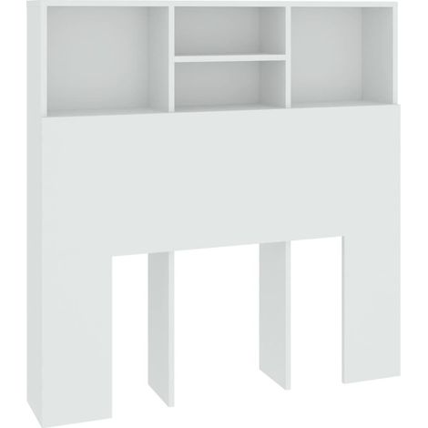 Testiera con accessorio letto contenitore mensola comodino 100 x 19 x 103,5 cm MDF bianco TDL0200111