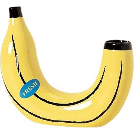 Vase banane, vase à fleurs original en résine jaune, motif banane, idéal pour les compositions florales et la décoration intérieure.