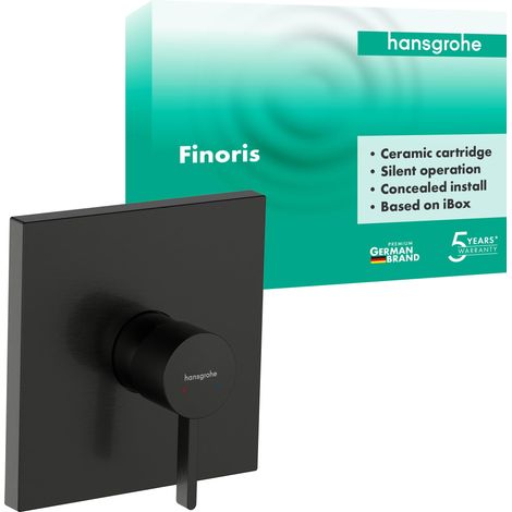 Mitigeur de douche encastré pour iBox universal, Robinet douche 1 sortie, Mitigeur monocommande, Noir chromé brossé, 76615340 (1/5)