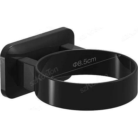 Étagère de rangement murale (noire) pour sèche-cheveux, support et accessoires de salle de bain, sans perçage. (1/5)
