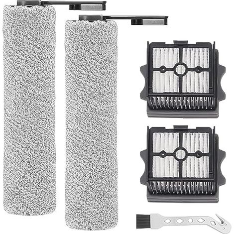 Rouleau de brosse de rechange et Filtre HEPA pour Tineco Floor One S5 Combo / S5 Combo Power Kit aspirateur humide et sec, 2 rouleaux de brosse + 2 filtres + 1 brosse de nettoyage (1/5)