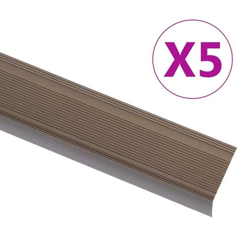 Profilé d'escalier en aluminium, 90 cm, finition marron, pour la protection des escaliers et un usage quotidien.-AquaForge (1/5)