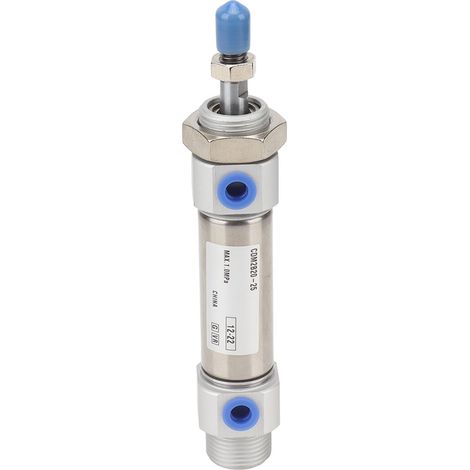Vérin pneumatique double effet acier inoxydable miniature tige piston filetée type SMC équipement industriel (1/5)