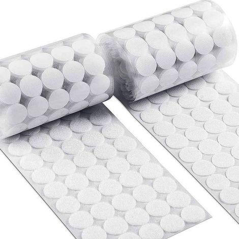 Autocollants Velcro ronds, 450 paires de cercles de 15 mm avec support auto-adhésif à crochet et boucle, 900 autocollants Velcro ronds, pastilles adhésives à crochet et boucle, pastilles auto-adhésive (1/5)