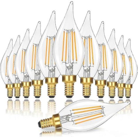 Lot de 10 ampoules LED E12 110 V à intensité variable pour lustre - Équivalent 40 W, blanc chaud doux, pour lustre et éclairage intérieur (1/5)
