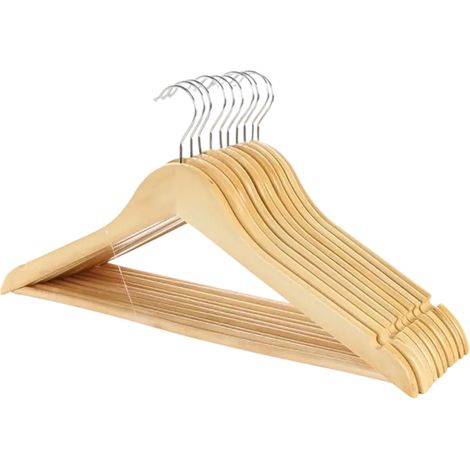 10 Cintre, bois massif, antidérapant, sans couture, style rétro, hôtel maison (1/5)