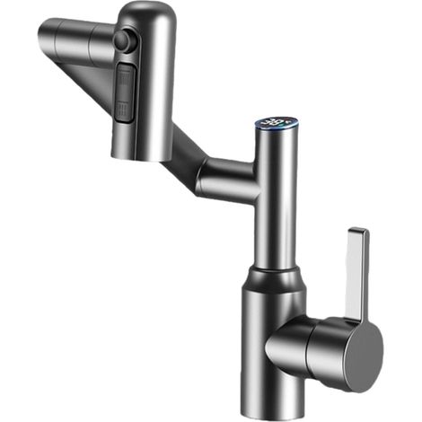 Mitigeur pour vasque, laiton, noir, pour lavabo et toilettes (1/5)