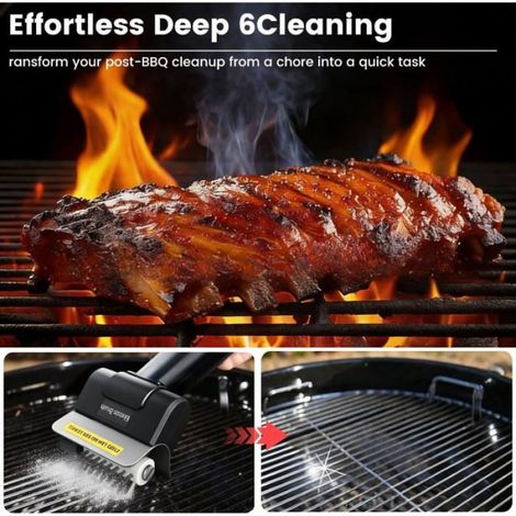Brosse de barbecue électrique pour barbecue extérieur, poils en acier inoxydable 700 à 800 tr/min, tête de brosse amovible 30 (1/5)