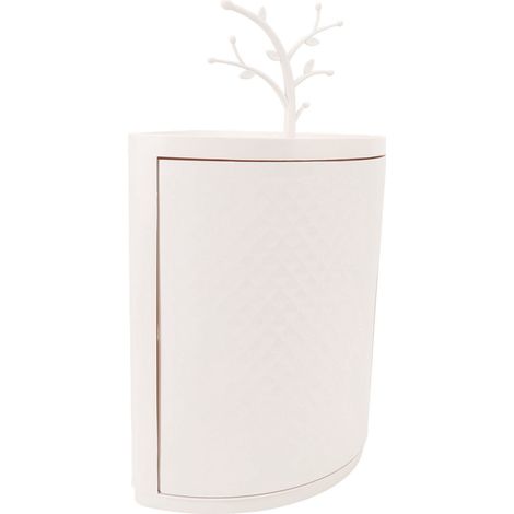Caisson étagère de rangement d'angle sur plan de travail pivotant 360° anti-poussière PP pour salle de bain cuisine cosmétiques épices (1/5)