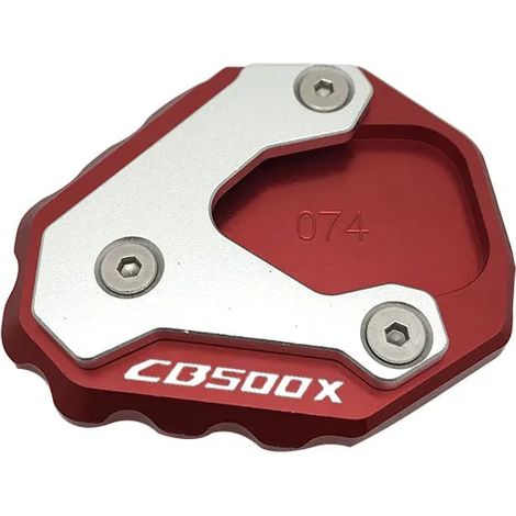 (CB500x rouge) Compatible avec HONDA CB500X CNC, plaque d'extension de béquille latérale, support de béquille latérale Maxpower. (1/4)