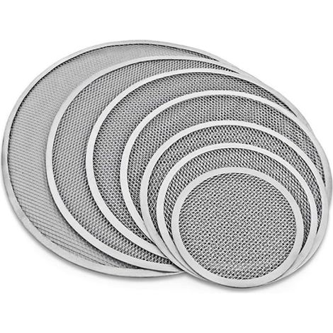 Plaque de cuisson pour pizza au four en maille d'aluminium anti-adhésif avec trous et bord sans couture 25,4 cm (1/5)