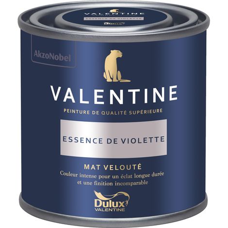 [PROMO] Dulux Valentine Peinture intérieure de haute qualité - Valentine - Couleur intense & pouvoir couvrant élevé - Mat Velouté Essence de Violette 0,125 L