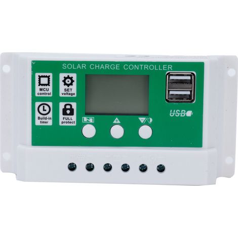 Régulateur de charge pour panneaux solaires 60 A 12 V/24 V PWM avec suivi automatique (1/5)