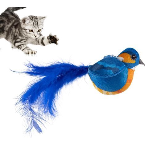Juguete de pájaro para gatos, juguete interactivo para gatos, juguete interactivo para perros y gatos, pájaro volador para gatos, juguete de pájaro que se mueve para perros y gatos de tamaño pequeño y (1/5)
