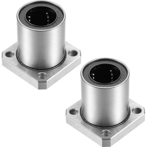 Due cuscinetti a sfere lineari a flangia quadrata LMK20UU, diametro interno 20 mm. (1/4)