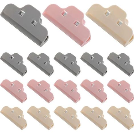 Alimentaire D'étanchéité Clips,18 Pièces Clip Fermeture Cuisine Coloré Durable Clips D'étanchéité En Plastique Réutilisable Clip Fermeture Sachet pour Aliments et Collation Stockage (1/5)