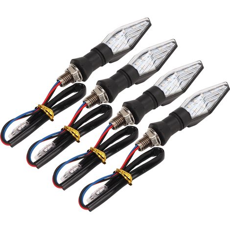 4 Stück Motorrad-LED-Blinker in zwei Farben, 12 V, gelbes und blaues Licht, universell für Motorräder (1/5)