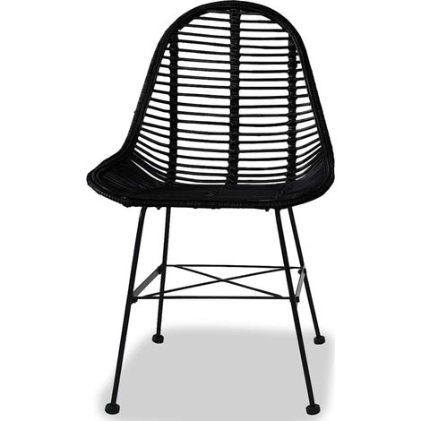 vidaXL Sillas de comedor 2 unidades ratán natural negro (1/2)