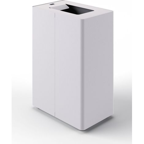 Pattumiera a 1 Scomparto da 45 L 44x28x63 cm con Contenitore Interno in Acciaio Verniciato Bianco