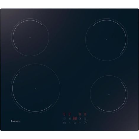 Candy – Plaque de cuisson induction 4 foyers – Surface vitrocéramique noire – Puissance jusqu'à 3000 W – Commandes tactiles – Compatible application hOn (1/7)