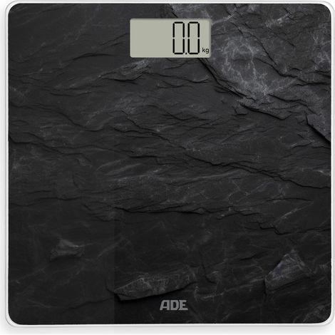 Balanza de baño, hasta 180 kg, 30 x 30 cm, diseño de pizarra, negro / ADE (1/2)