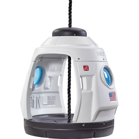 Step2 Space Capsule Swing 2-In-1, Balançoire Ou Maisonnette De Jeux Balançoire Double Capsule De L'Espace Noire/Blanche, Intérieur/Extérieur, 2 Enfants Balançoire Pour Enfants Pour Le Jardin (1/5)