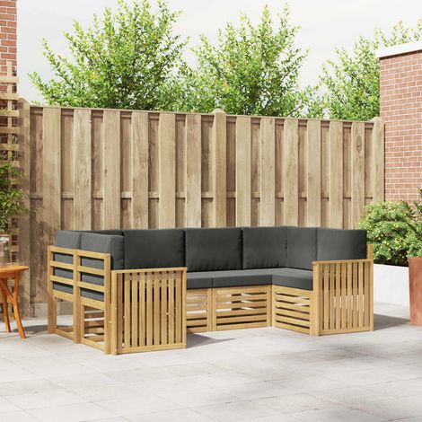 vidaXL Outdoor-Sofagarnitur 6 pcs Weiß und Anthrazit (1/5)