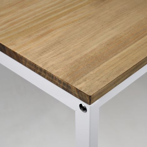 Banco iCub ECO Three 140x40x47cm Blanco en madera maciza de pino acabado vintage estilo industrial Box Furniture
