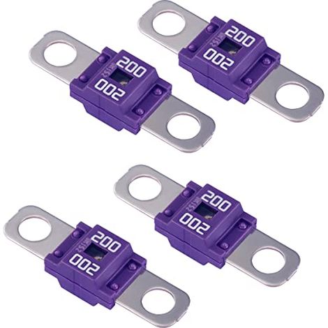 Lot de 4 fusibles AMI/Midi 200 A - 200 A - Haute intensité - Pour voitures, camions, véhicules de construction, bus, caravanes (1/3)