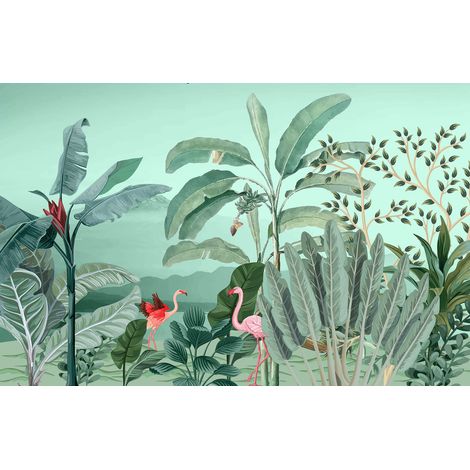Papier peint panoramique - Jungle Oiseaux - 130 cm x 84 cm (1/2)