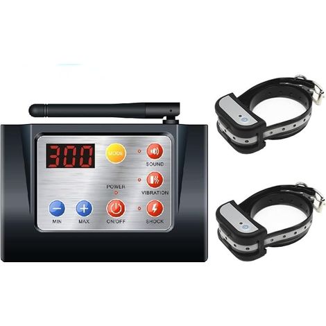 Système de clôture électronique sans Fil pour Chien de Compagnie 2 en 1 et Collier de Dressage pour Chien Bip Choc Vibration Formation et Fonction de clôture pour2chiens (1/5)