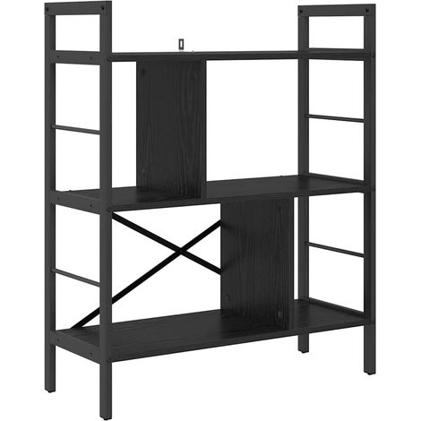 Maison Exclusive - Bücherregal Schwarz Eichen-Optik 75 x 30 x 91