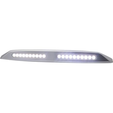 Éclairage d'allée intérieur/extérieur à double lampe LED 12 V pour auvent, usage marin, yachts et camping-cars - argent - lampe (1/4)