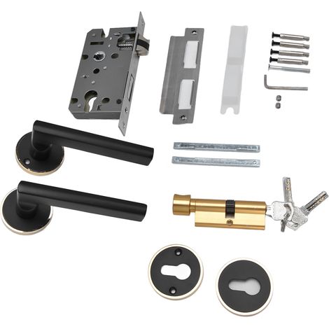 Poignée de verrouillage silencieuse ronde en aluminium anti-collision pour portes en bois et portes de chambre (1/5)