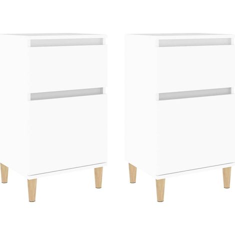vidaxL Mesitas de noche blancas 2 uds 40x35x70 cm (1/2)