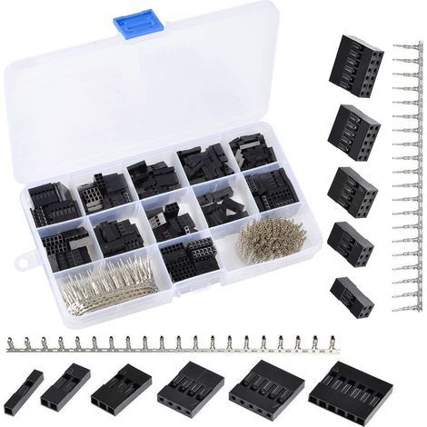 Kit Connecteur Dupont - 620 Pièces - Pas 2.54 mm - Broches Mâles et Femelles - Pour Montage Électronique et Prototypage (1/5)