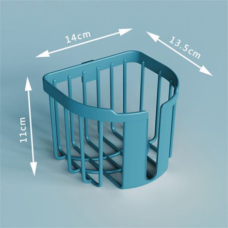 Support Mural Papier Toilette ABS Sans Perçage Boîte Mouchoir Lisse pour Salle de Bain Cuisine WC Bleu